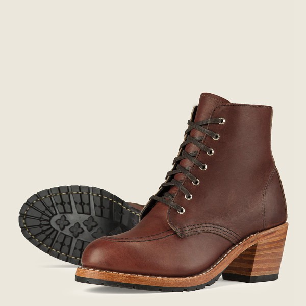 Botas Red Wing Heritage Mujer Marrom - Clara - Heeled Harness Cuero - 063-YUAHXN